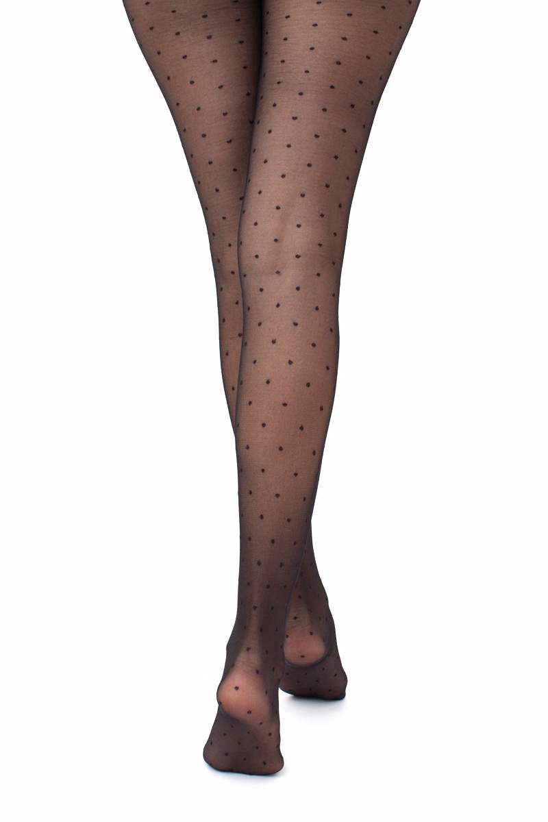 Giulia - Amalia 20den panty met klassieke stippen - Zwart