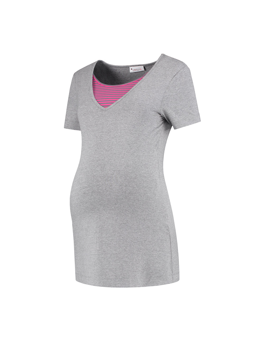 Mamsy Comfortabele Zwangerschaps Homewear Shirt Grijs