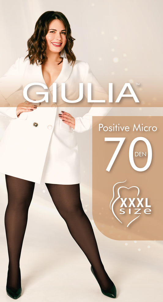 Giulia - Collants Positive Micro 3D 70den (uniquement en grandes tailles) - 5 Couleurs