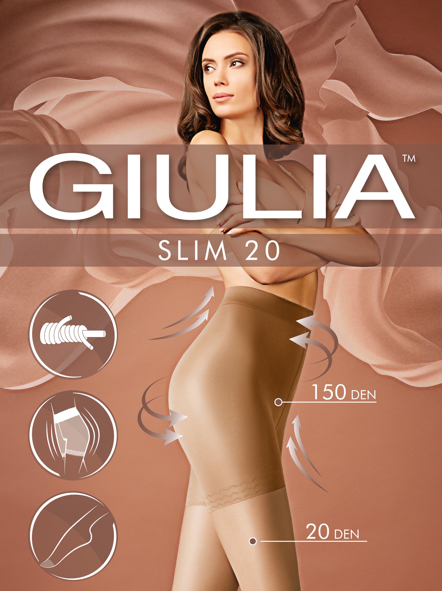 Giulia - Slim 20den Sheer Panty is Figuurcorrigerend - Zwart