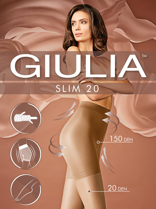 Giulia - Slim 20den Sheer Panty corrige la silhouette - Noir