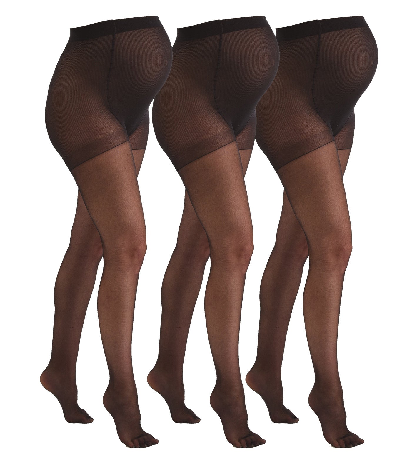 3-Pack Sheer Zwangerschapspanty 20den Zwart