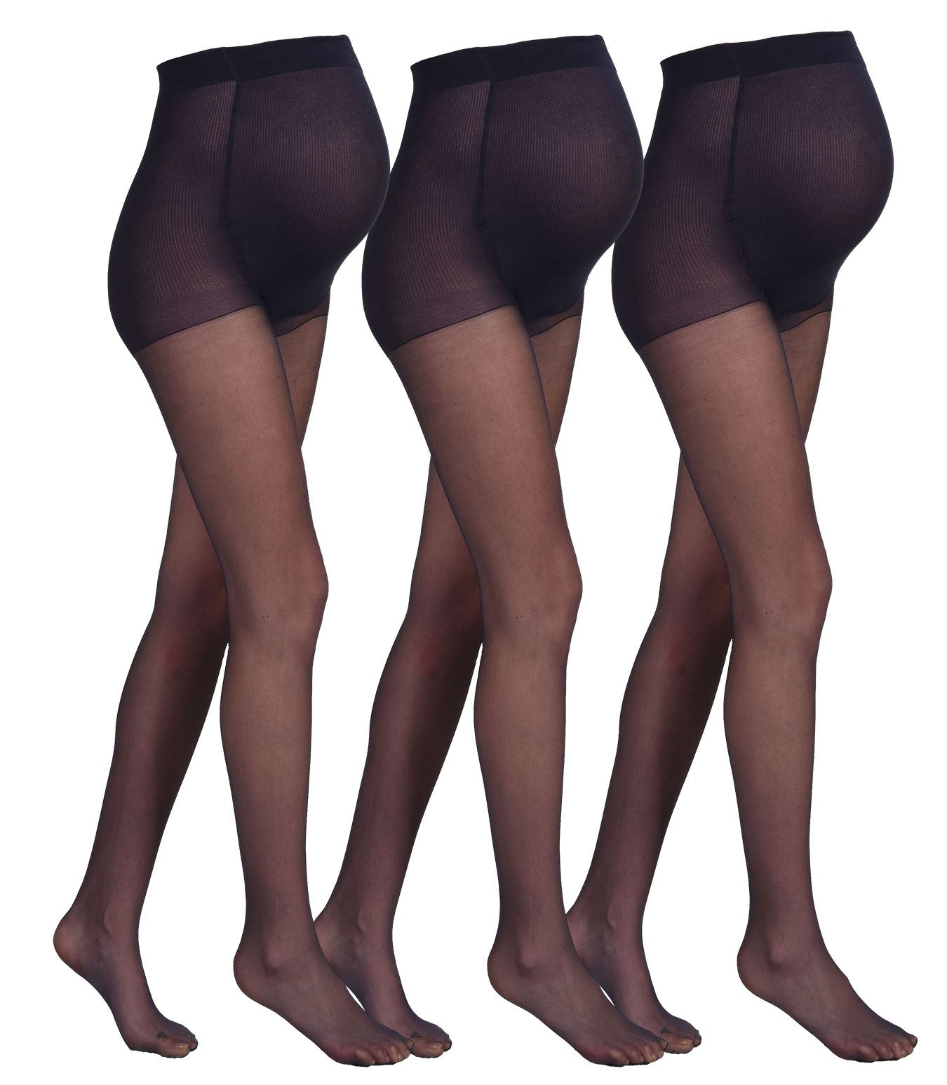 Lot de 3 collants de grossesse transparents 20den Bleu