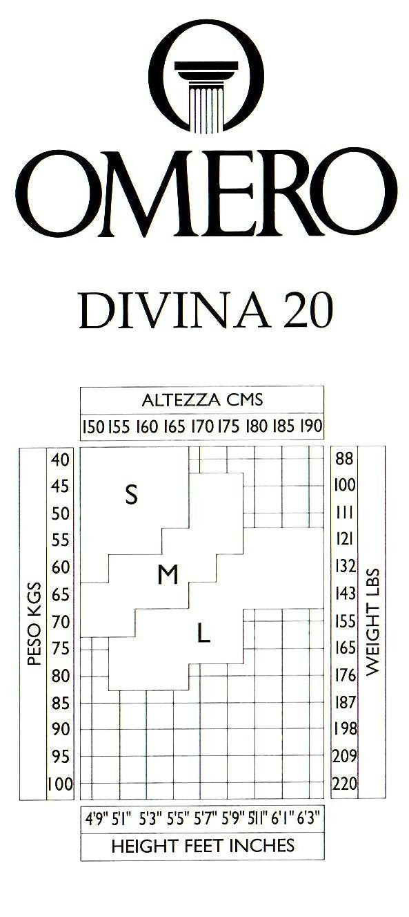 Divina Zijdezachte 20den Naadloze Panty Zwart