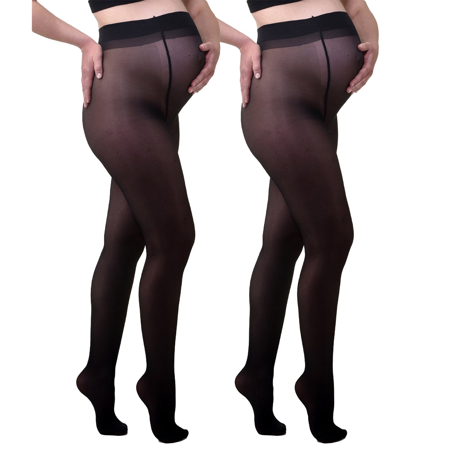 Duo Pack Comfortabele Sheer Zwangerschapspanty 20den Zwart