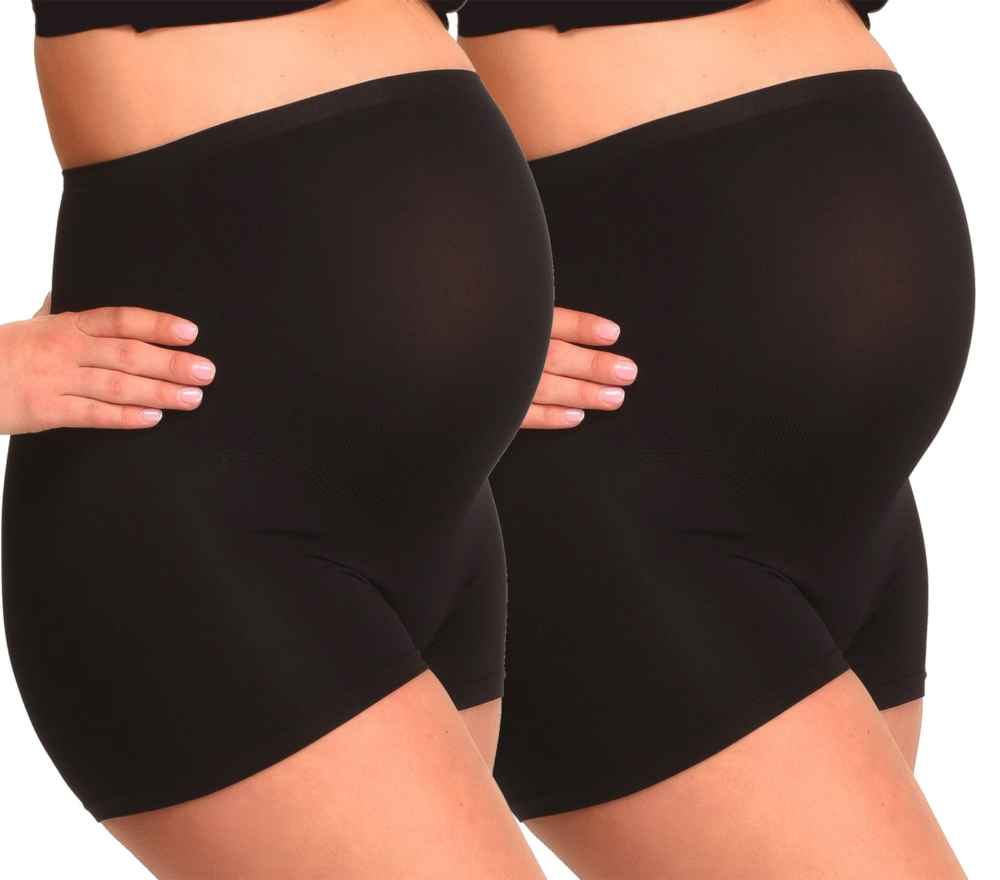 Duo Pack Seamless zwangerschaps Boxershort met shapewear effect Zwart