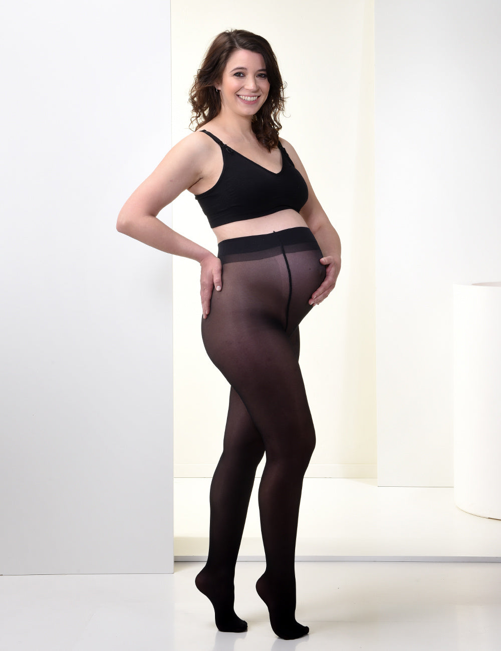 Collant de Grossesse Transparent Confortable 20den Noir