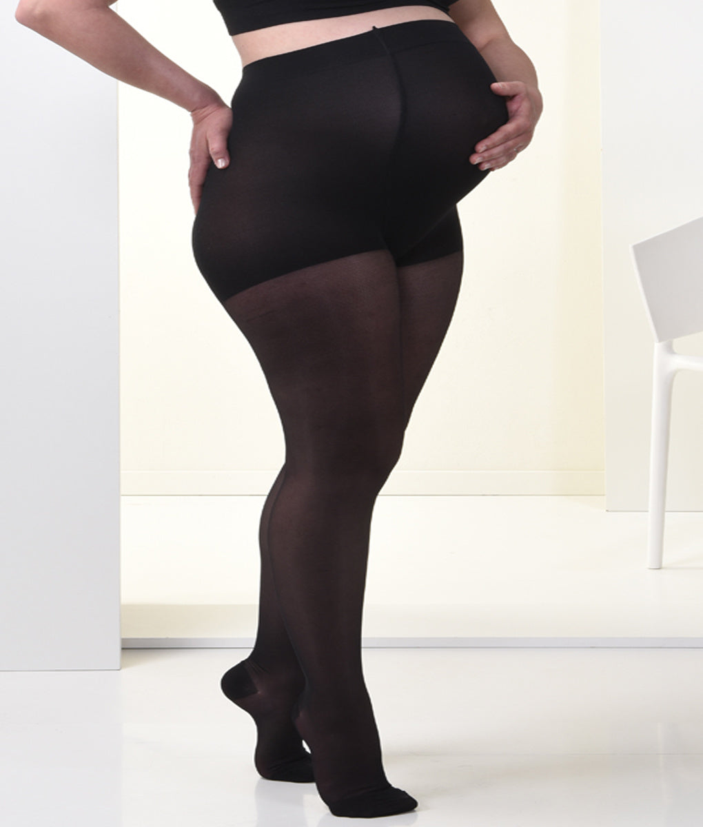Semi Transparante Zwangerschapspanty met medium compressie Zwart
