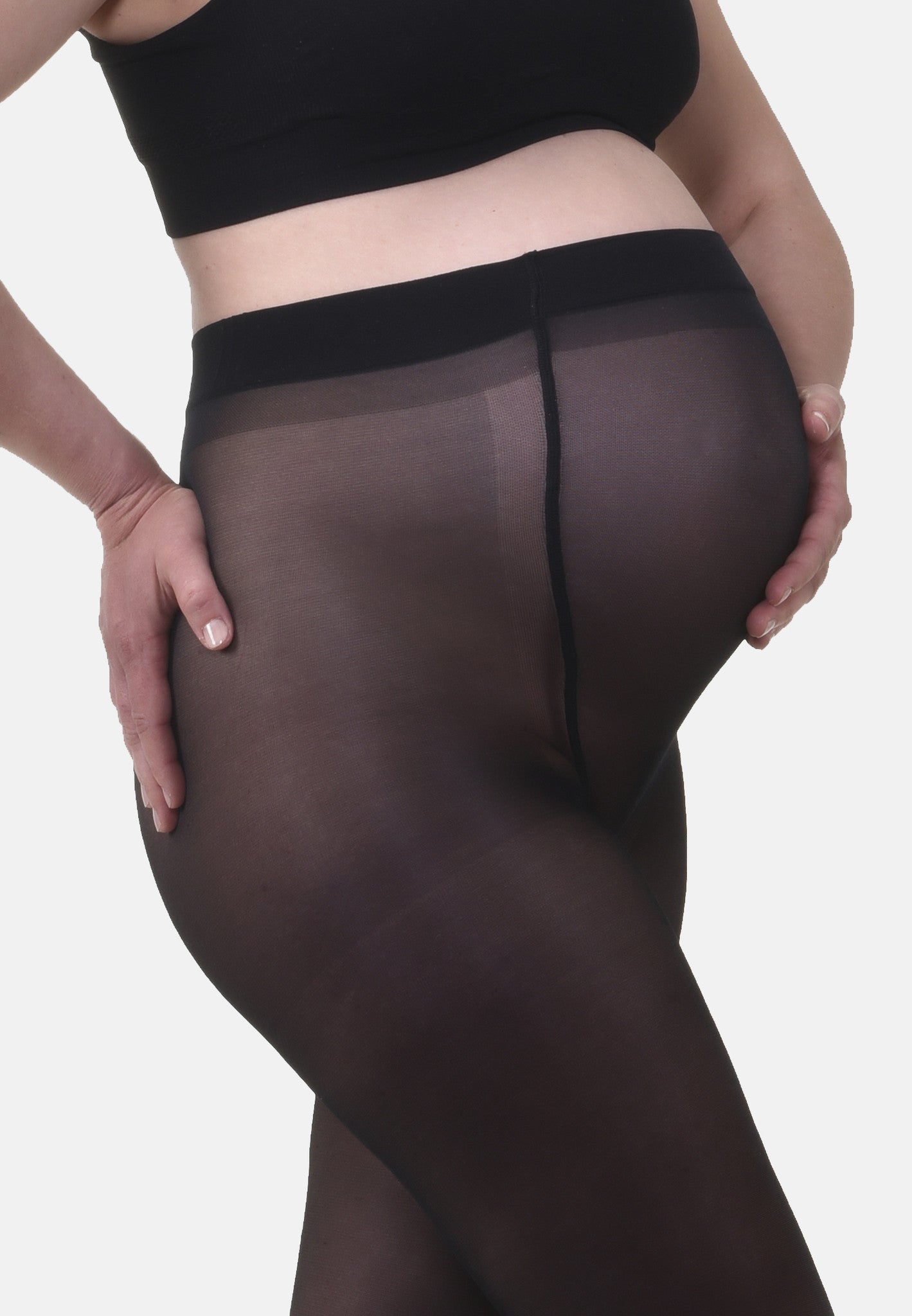 Collant de Grossesse Transparent Confortable 20den Noir