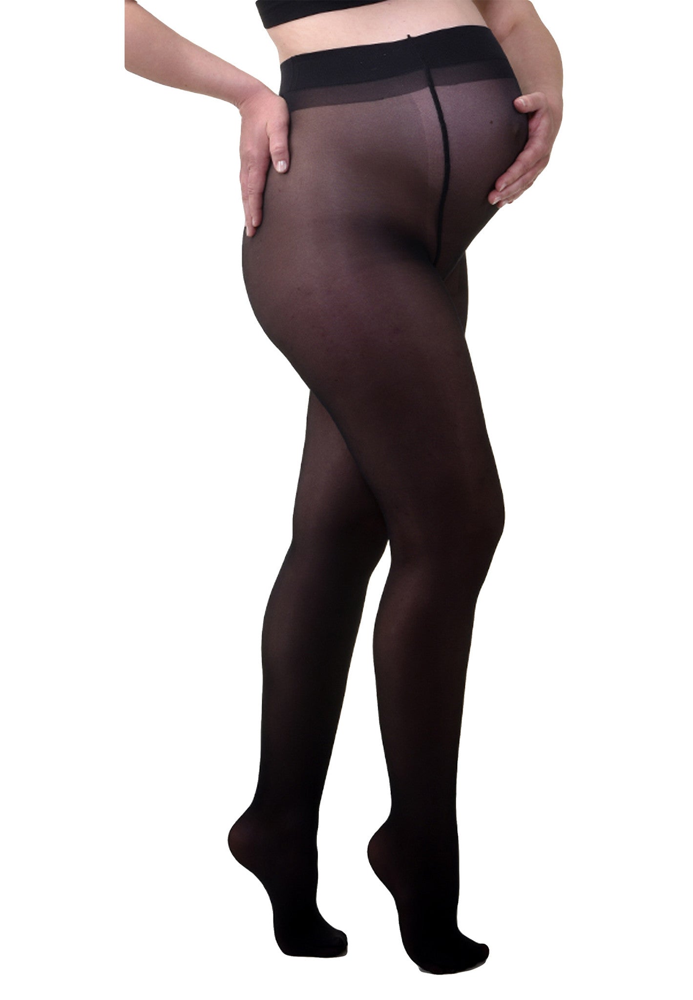 Collant de Grossesse Transparent Confortable 20den Noir