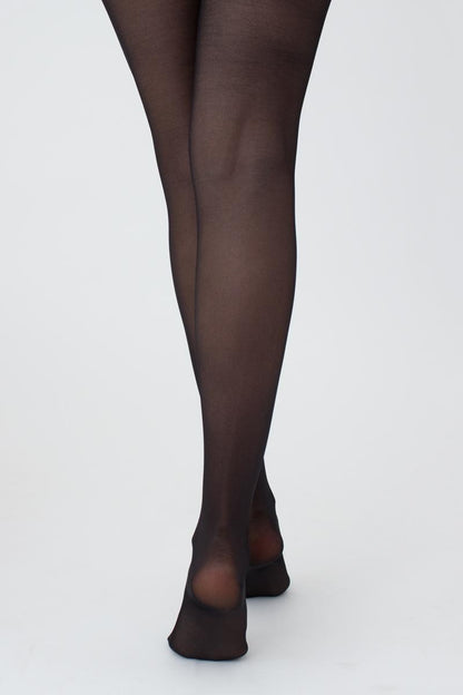 Giulia - Body 40den demi-transparent avec culotte en dentelle et soutien des jambes