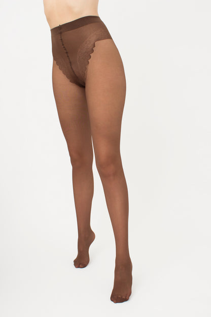 Giulia - Collant Chic 20den avec culotte bikini et couture noire (multipack), 3 Couleurs