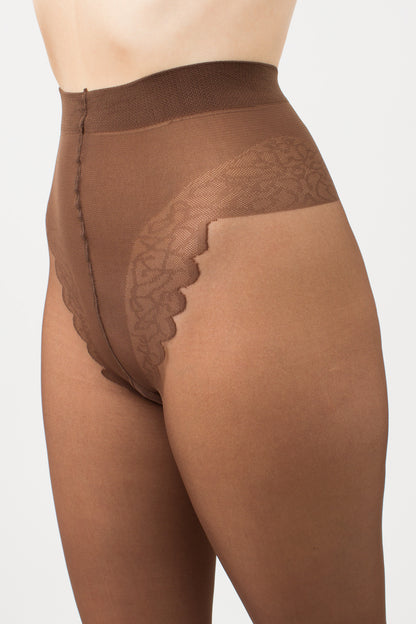 Giulia - Collant Chic 20den avec culotte bikini et couture noire (multipack), 3 Couleurs
