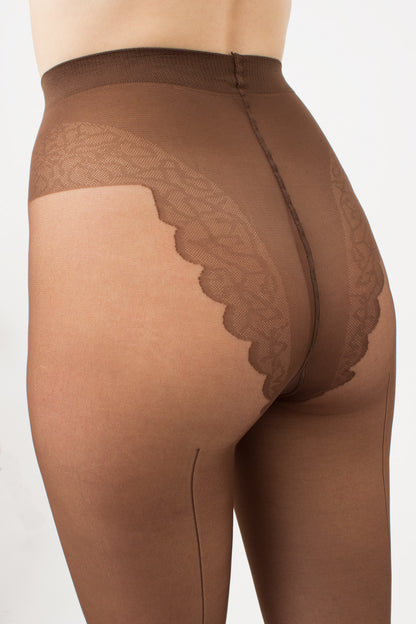Giulia - Collant Chic 20den avec culotte bikini et couture noire (multipack), 3 Couleurs