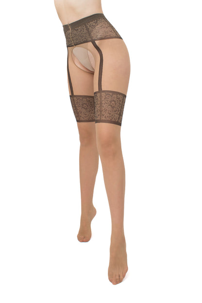 Giulia - Intimo Noir 20den Sheer Panty avec entrejambe ouvert - 2 couleurs