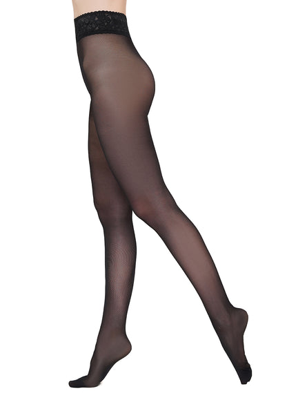 Giulia - Culotte Impresso 40den avec taille en dentelle