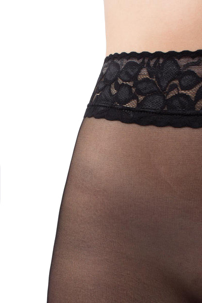 Giulia - Culotte Impresso 40den avec taille en dentelle