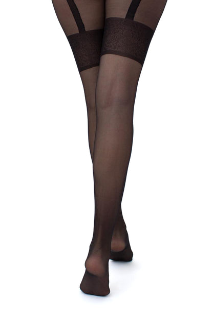 Giulia - Intimo Noir 20den Sheer Panty avec entrejambe ouvert - 2 couleurs