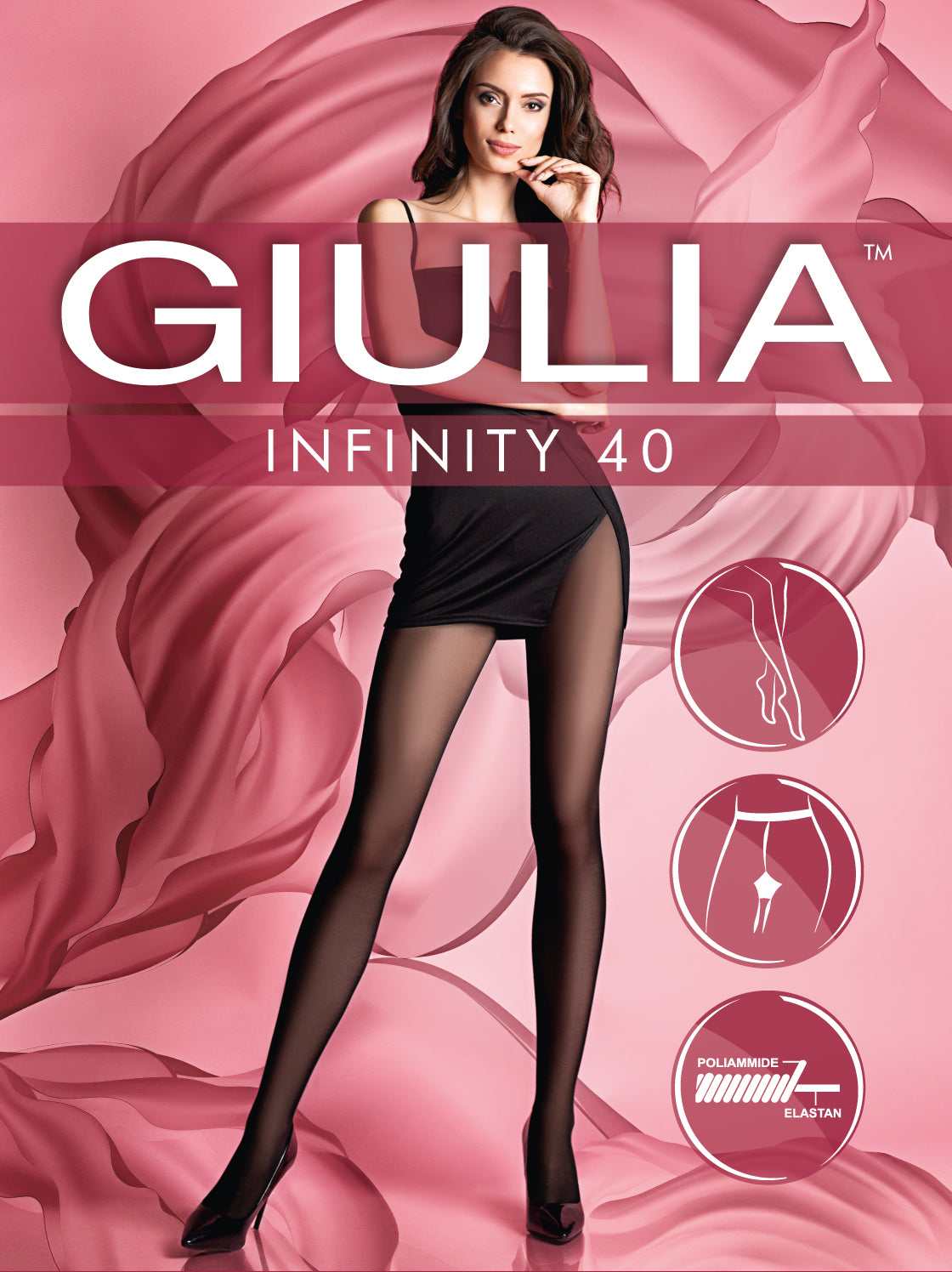 Giulia - Infinity klassieke 40den (Multipack) panty - Zwart en Licht Bruin