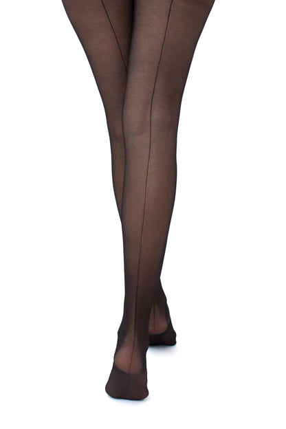Giulia - Chic Love 20 black strip panty with seam - 2 colors