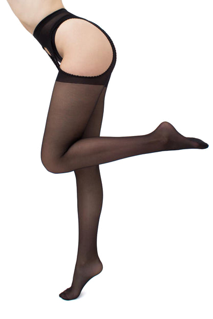 Giulia - Chic Love 20 black strip panty with seam - 2 colors