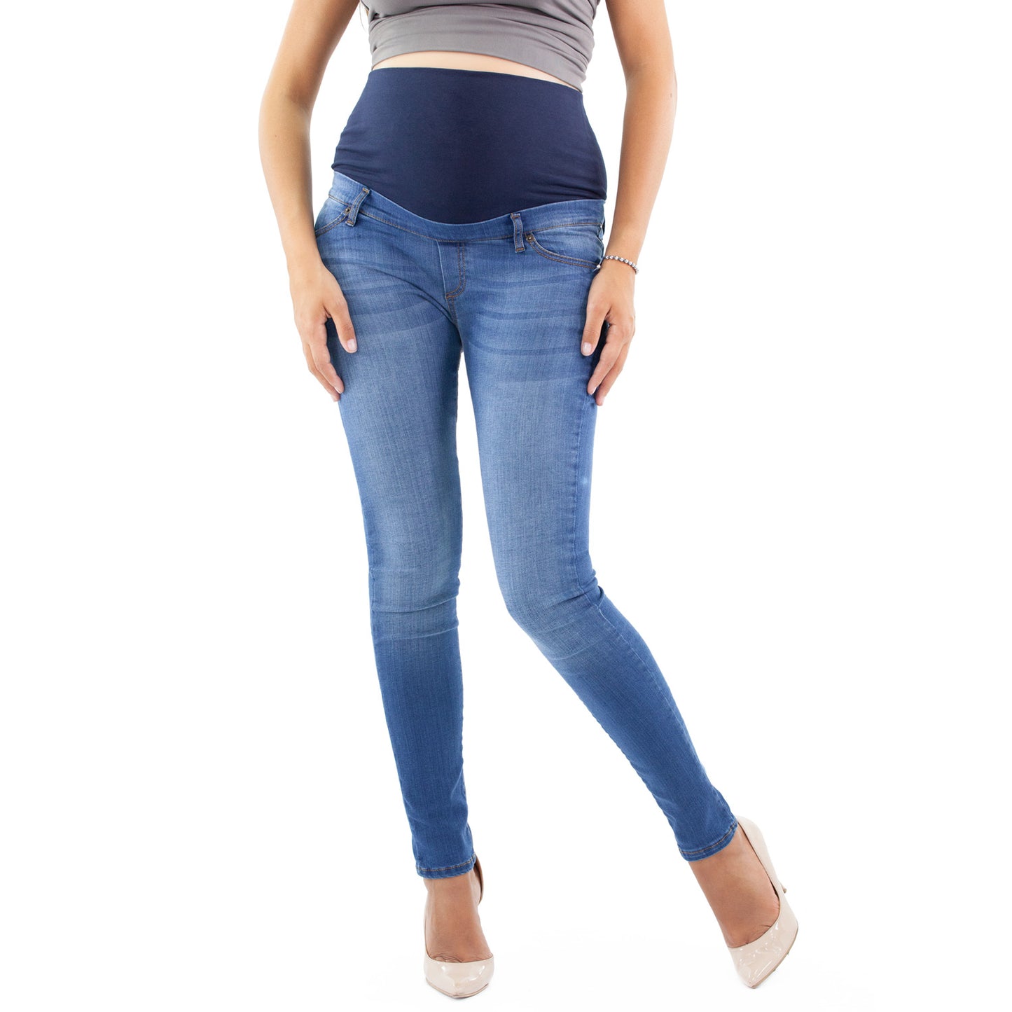 Milano - Deluxe Chiaro maternity jeans - Slim fit - Light blue denim