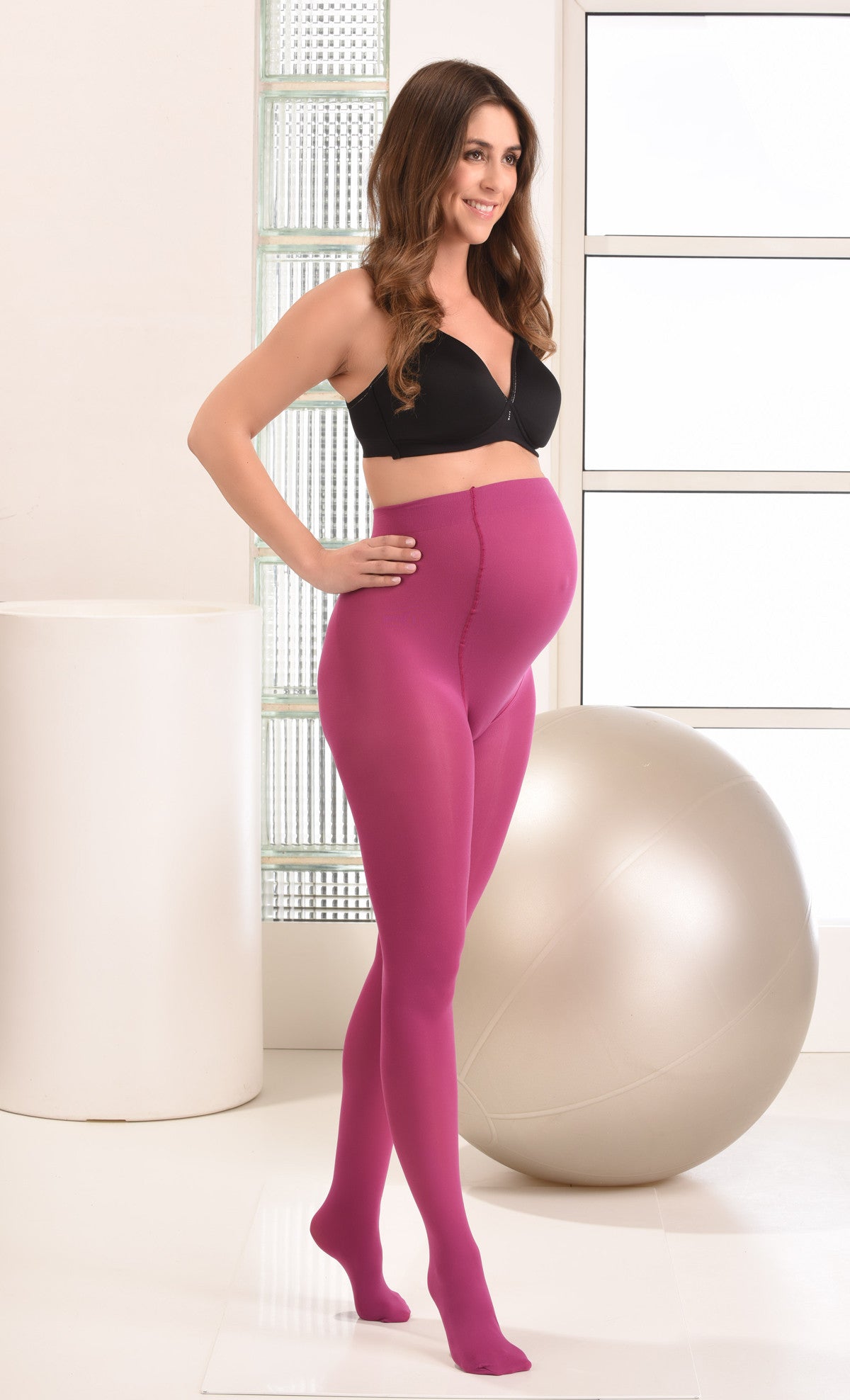 Duo Pack Comfortable Opaque Maternity Tights 60den Red