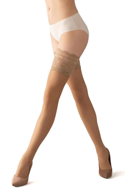Giulia - Passion Seductive 20den Stay Up - avec taille haute en dentelle florale