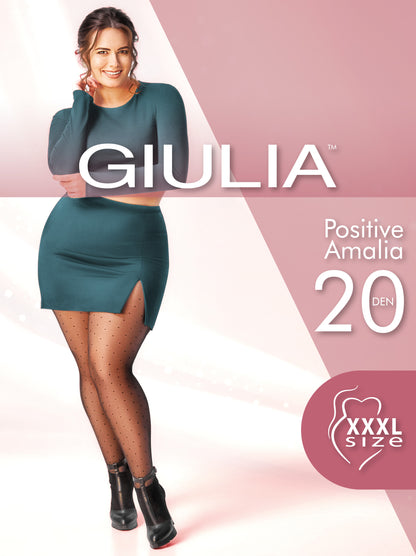 Giulia - Positive Amalia 20den Sheer (grandes tailles seulement) Culotte à pois