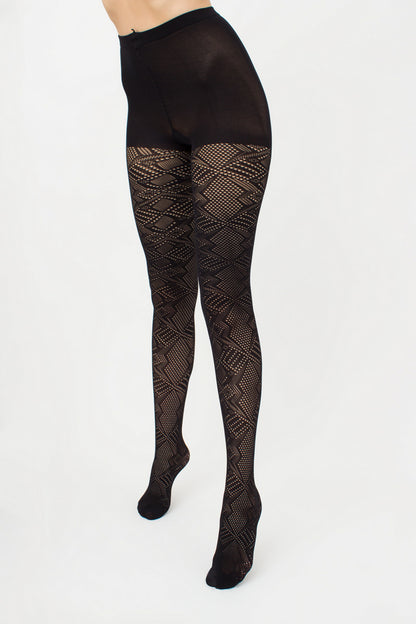 Giulia - Rete Light Tissue 80den Höschen mit geometrischem Muster