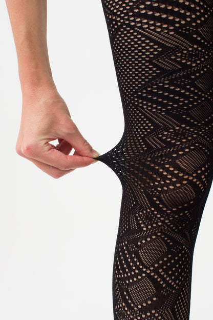 Giulia - Rete Light Tissue 80den Höschen mit geometrischem Muster