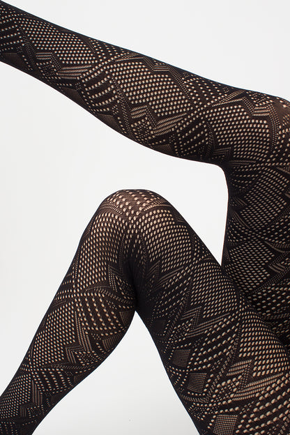 Giulia - Rete Light Tissue 80den Höschen mit geometrischem Muster