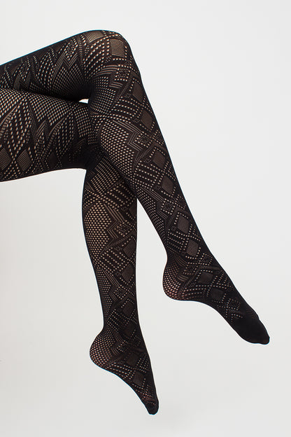 Giulia - Rete Light Tissue 80den Höschen mit geometrischem Muster