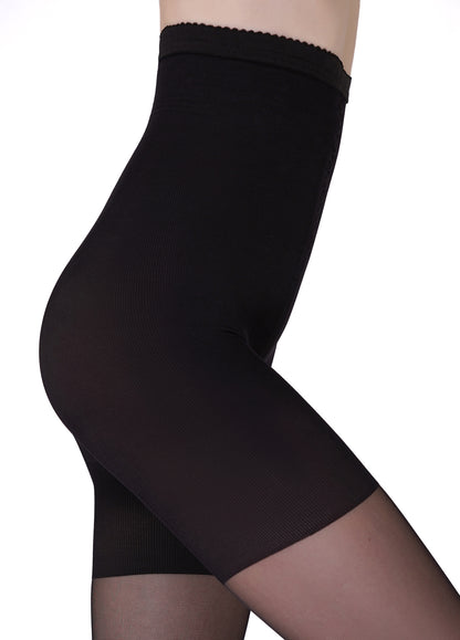 Giulia - Talia Control 40den mi-transparent culotte taille haute et shorty sculptant