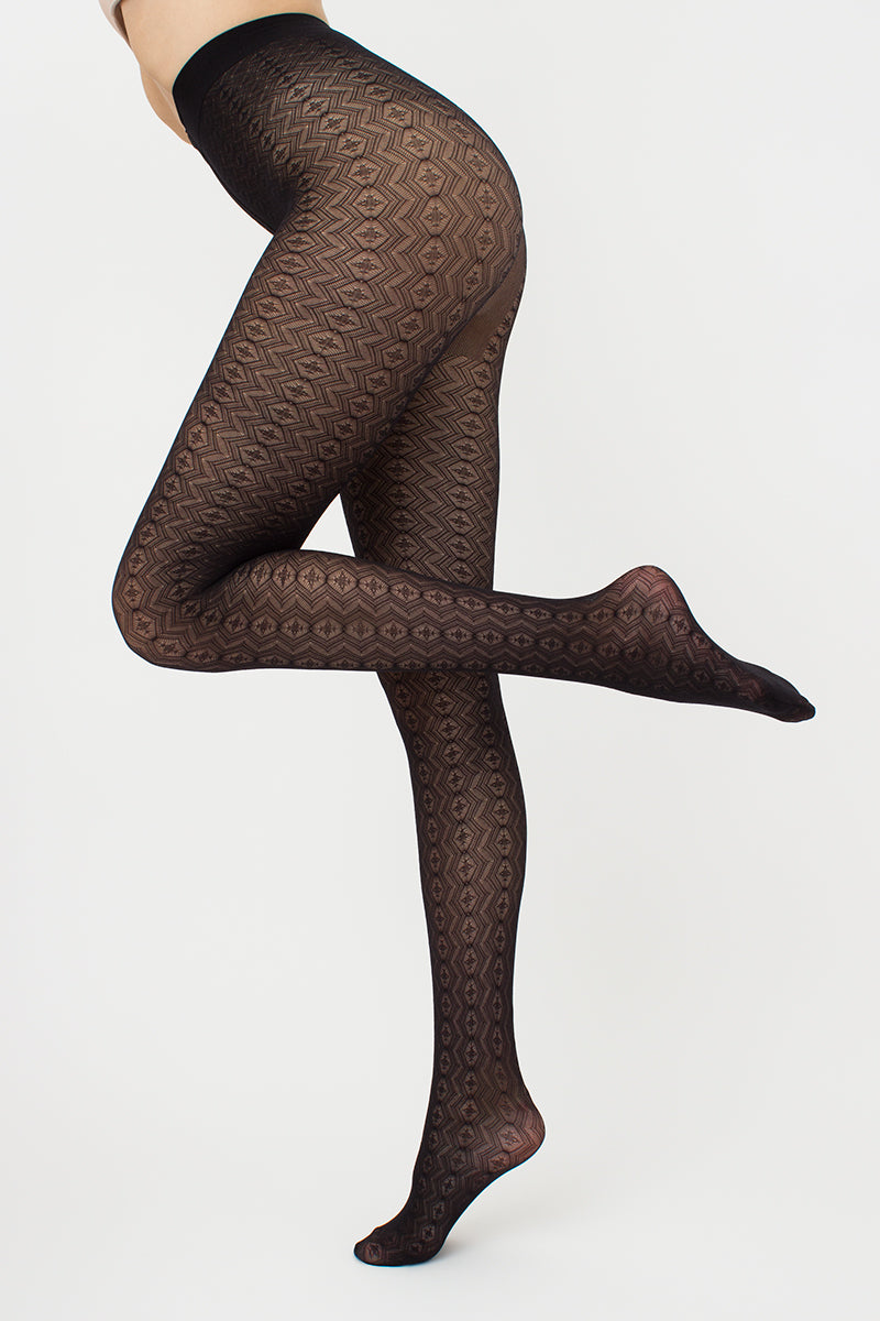 Giulia - Tissue 20den Panty met geometrisch patroon