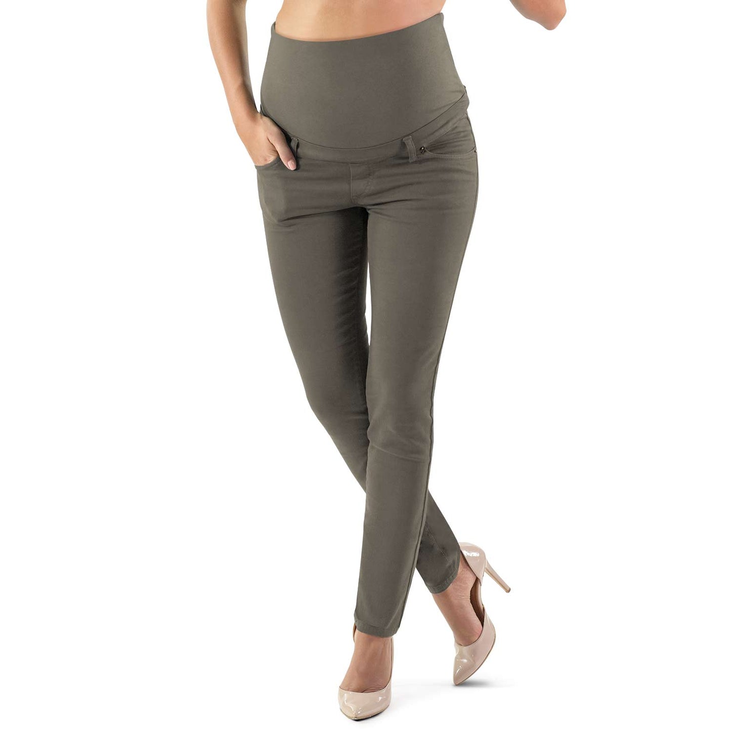 Venezia - Pantalon de grossesse en coton égyptien super élastique - Coupe slim