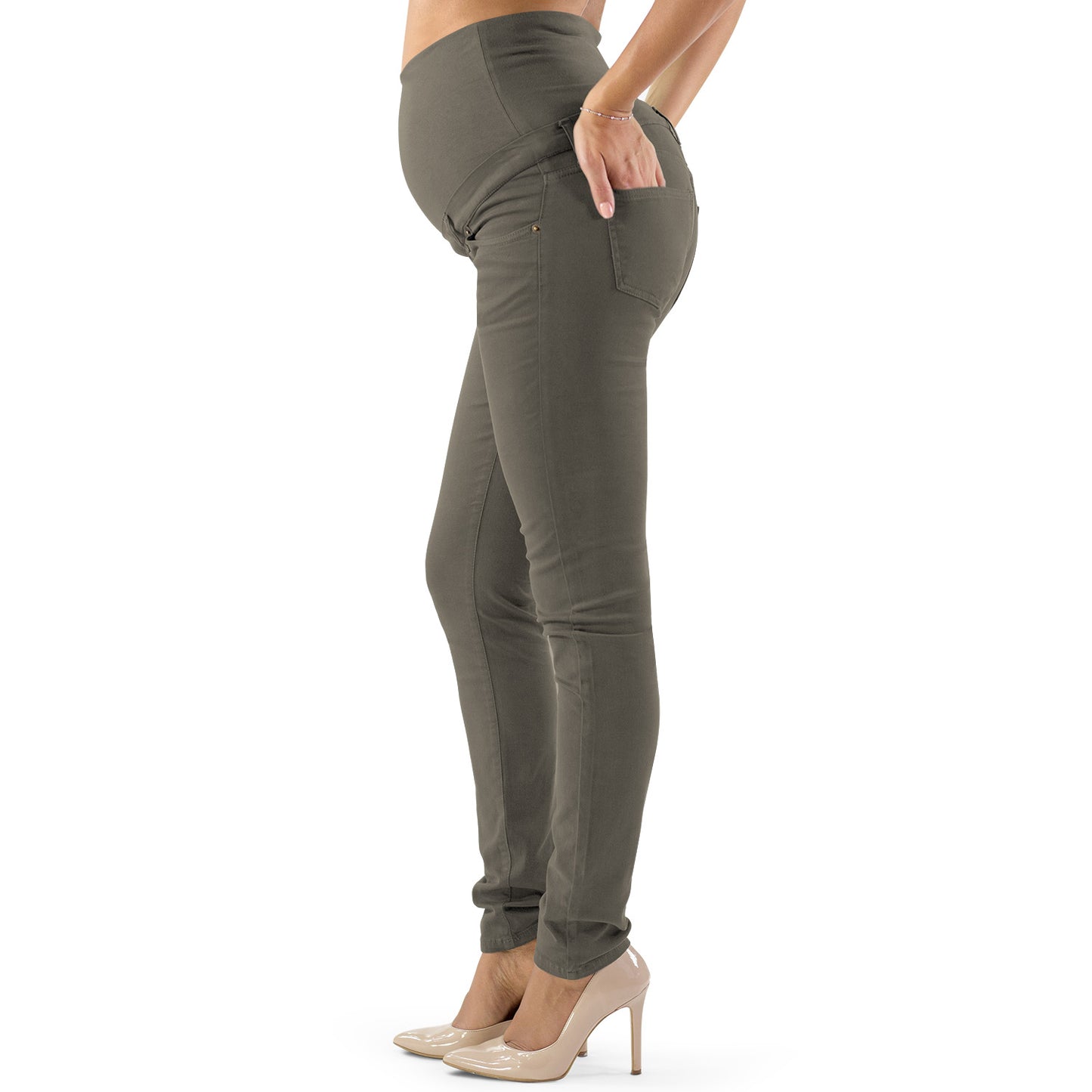 Venezia - Pantalon de grossesse en coton égyptien super élastique - Coupe slim