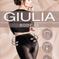 Giulia - Culotte semi-transparente Body 40den avec bas en dentelle et support de jambe - Noir