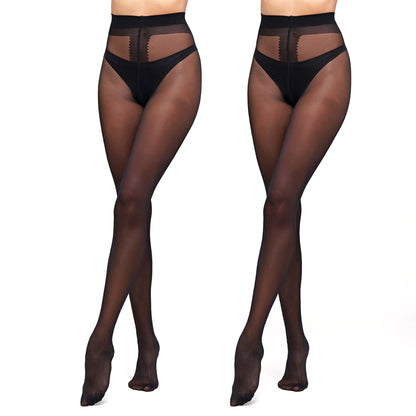 Giulia - Collants Infinity classic 20den (Multipack) - Noir et Marron Clair