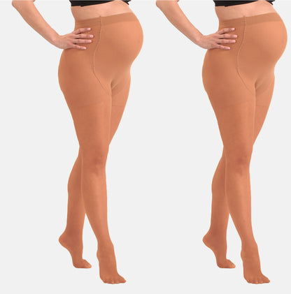 Duo Pack Magische Sheer Zwangerschapspanty 40den Natuur