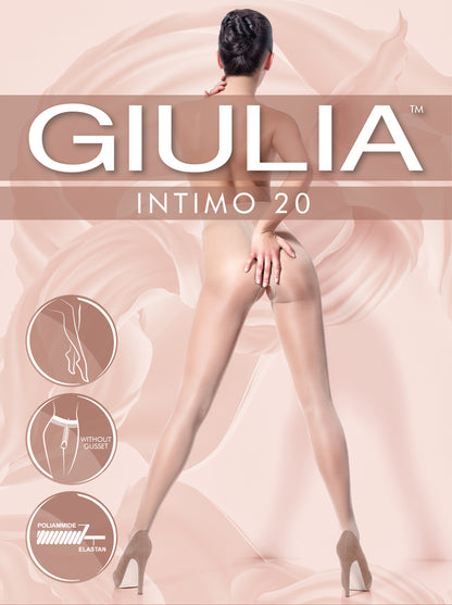 Giulia - Intimo Sexy 20den Panty avec entrejambe ouvert - 2 couleurs