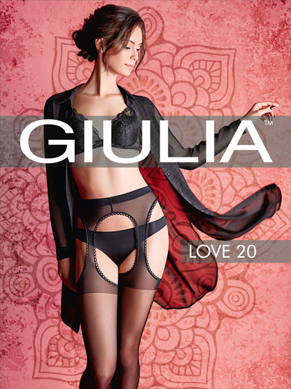 Giulia - Love 20den Sheer Panty avec entrejambe ouvert - 2 couleurs