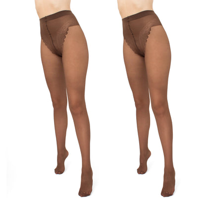 Giulia - Collant Chic 20den avec culotte bikini et couture noire (multipack), 3 Couleurs