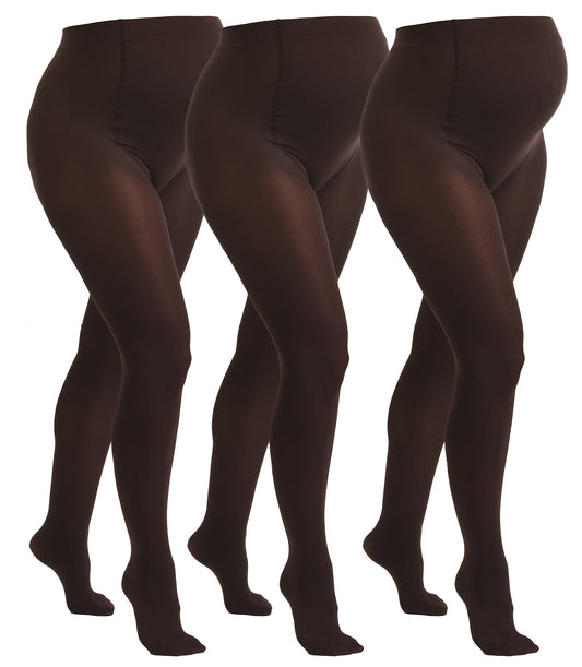 Duo Pack Comfortable Opaque Maternity Tights 60den Brown
