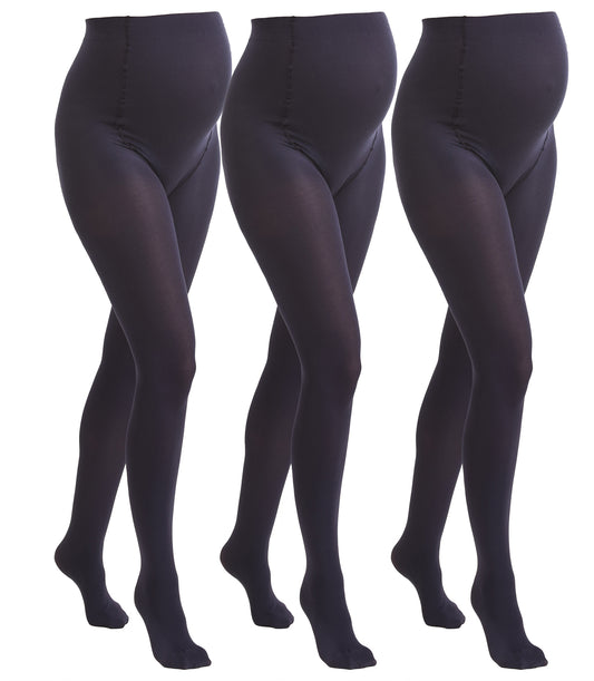 Duo Pack Comfortable Opaque Maternity Tights 60den Navy