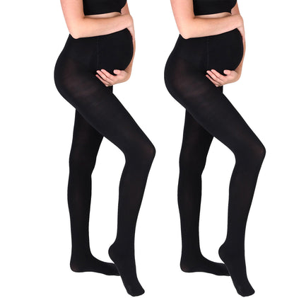Duo Pack Collant de Grossesse Opaque super mat 100den Noir