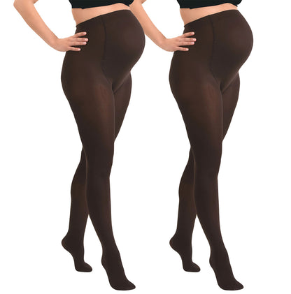 Duo Pack Bequeme Opaque Schwangerschaftsstrumpfhose 60den