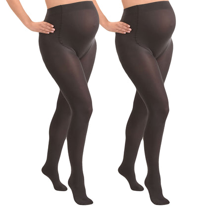 Duo Pack Bequeme Opaque Schwangerschaftsstrumpfhose 60den