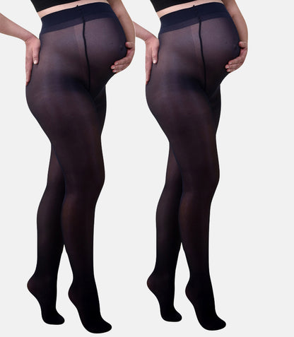 Duo Pack Bequeme Opaque Schwangerschaftsstrumpfhose 60den
