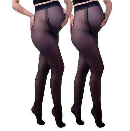 Duo Pack Comfortabele Sheer Zwangerschapspanty 20den Marine